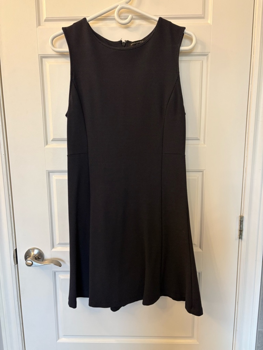 Banana Republic Navy Polka Dot Sleeveless Fit-and-Flare Mini Dress